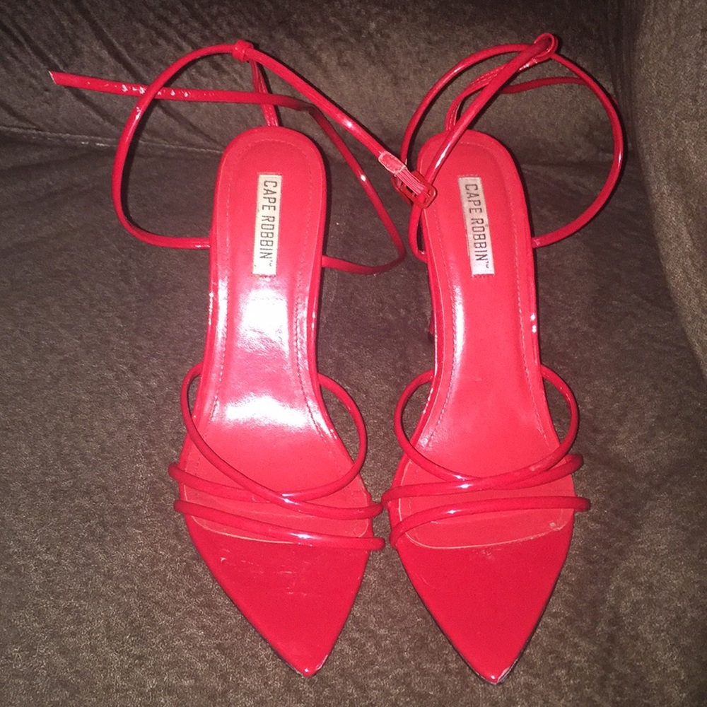 Pointed open toe sandal heel red HOT #sexyheel